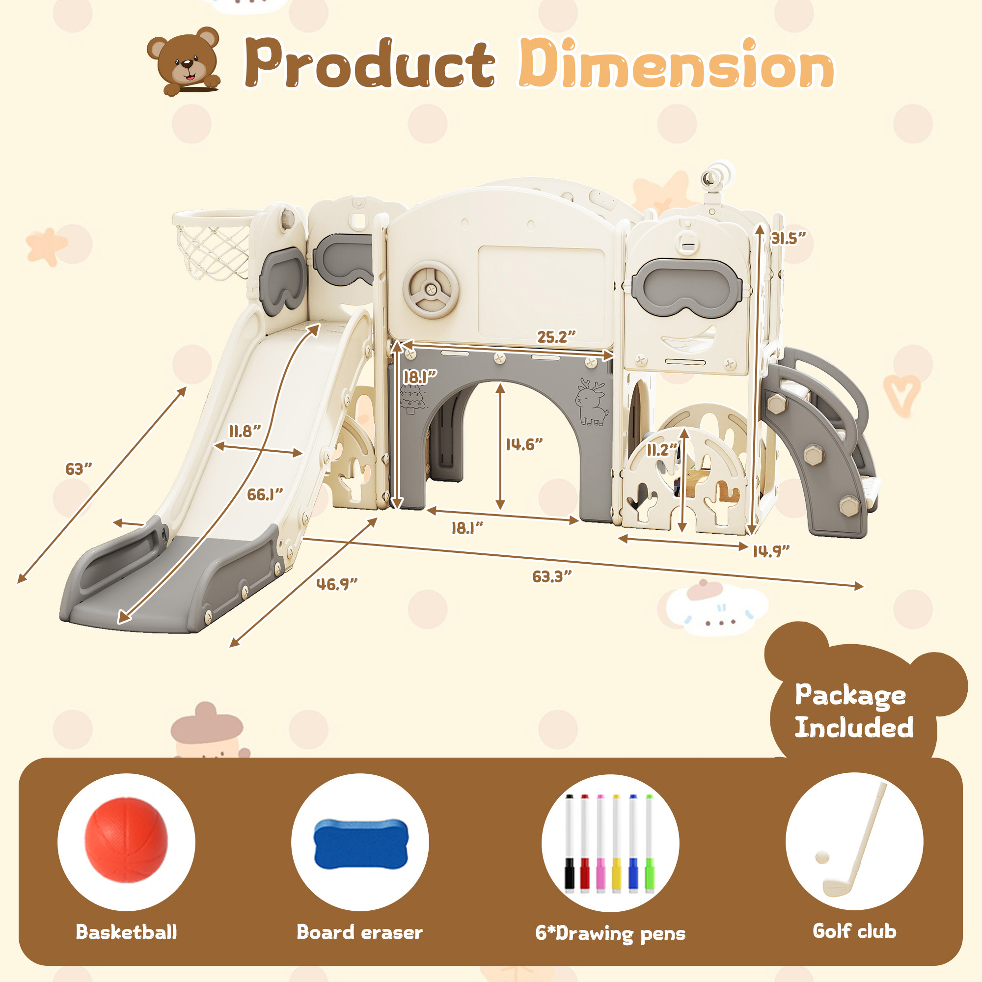 10가지 기능이 있는 유아용 미끄럼틀 세트: 실내외에서 - Golf Equipment Set 리뷰 및 가격