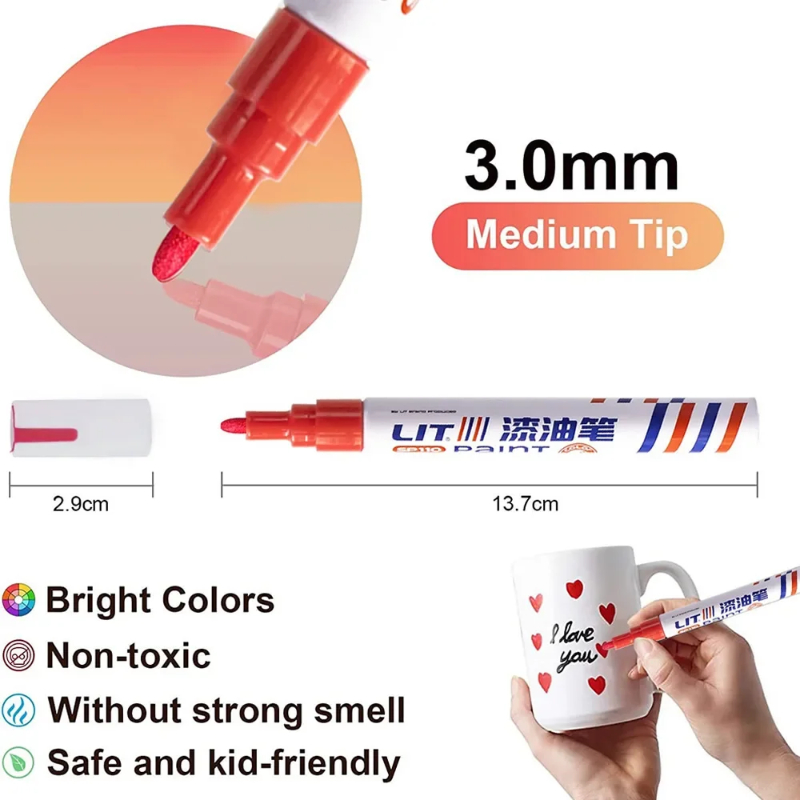 3mm 다채로운 12색 영구 페인트 마커 방수 화이트  - Tee Height Marker 리뷰 및 가격